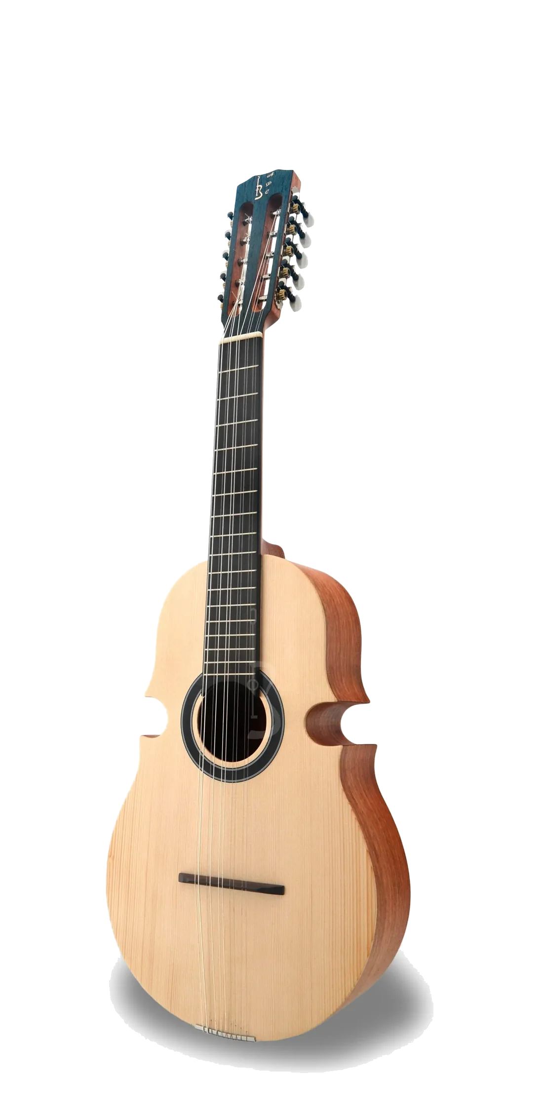 Puerto Rican cuatro: a ten-stringed lute with a violin-shaped body and long fretted neck